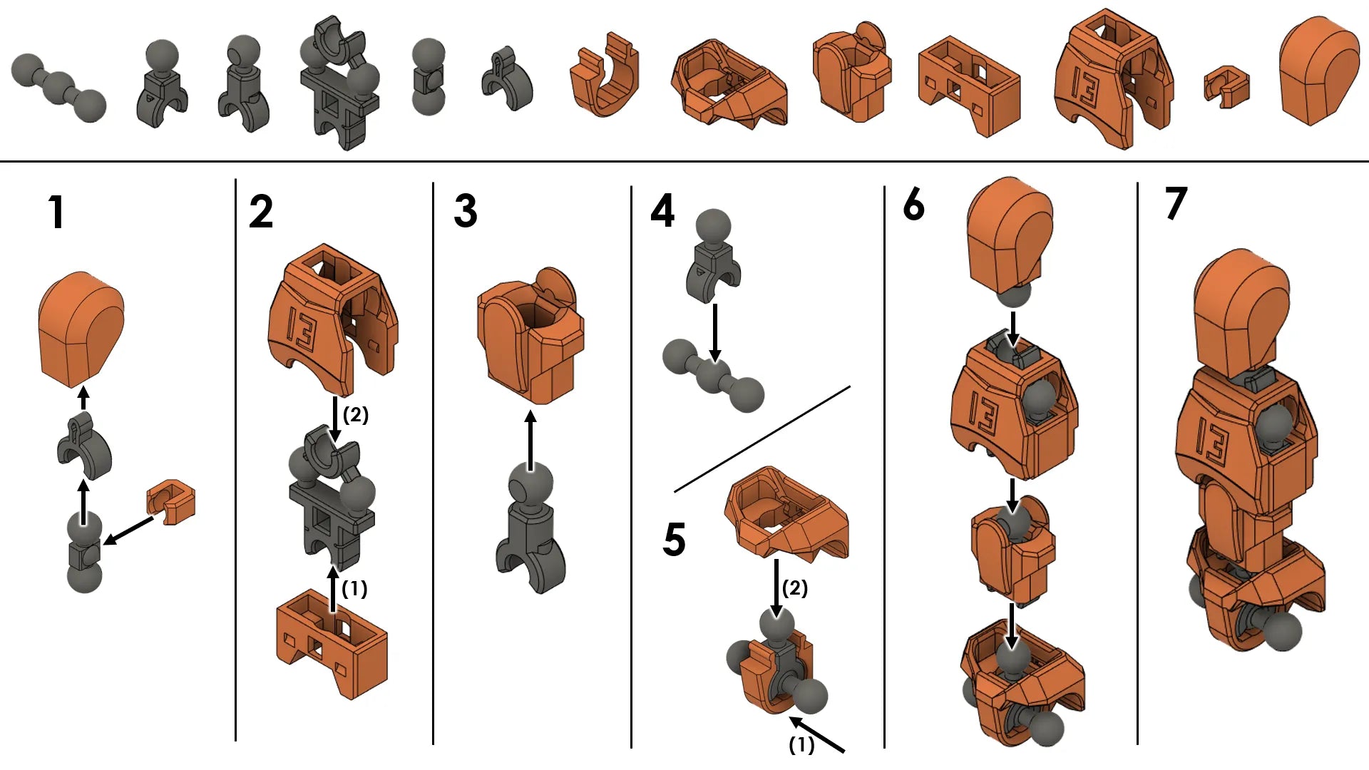 Dummy-13 3D Printed Action Figure